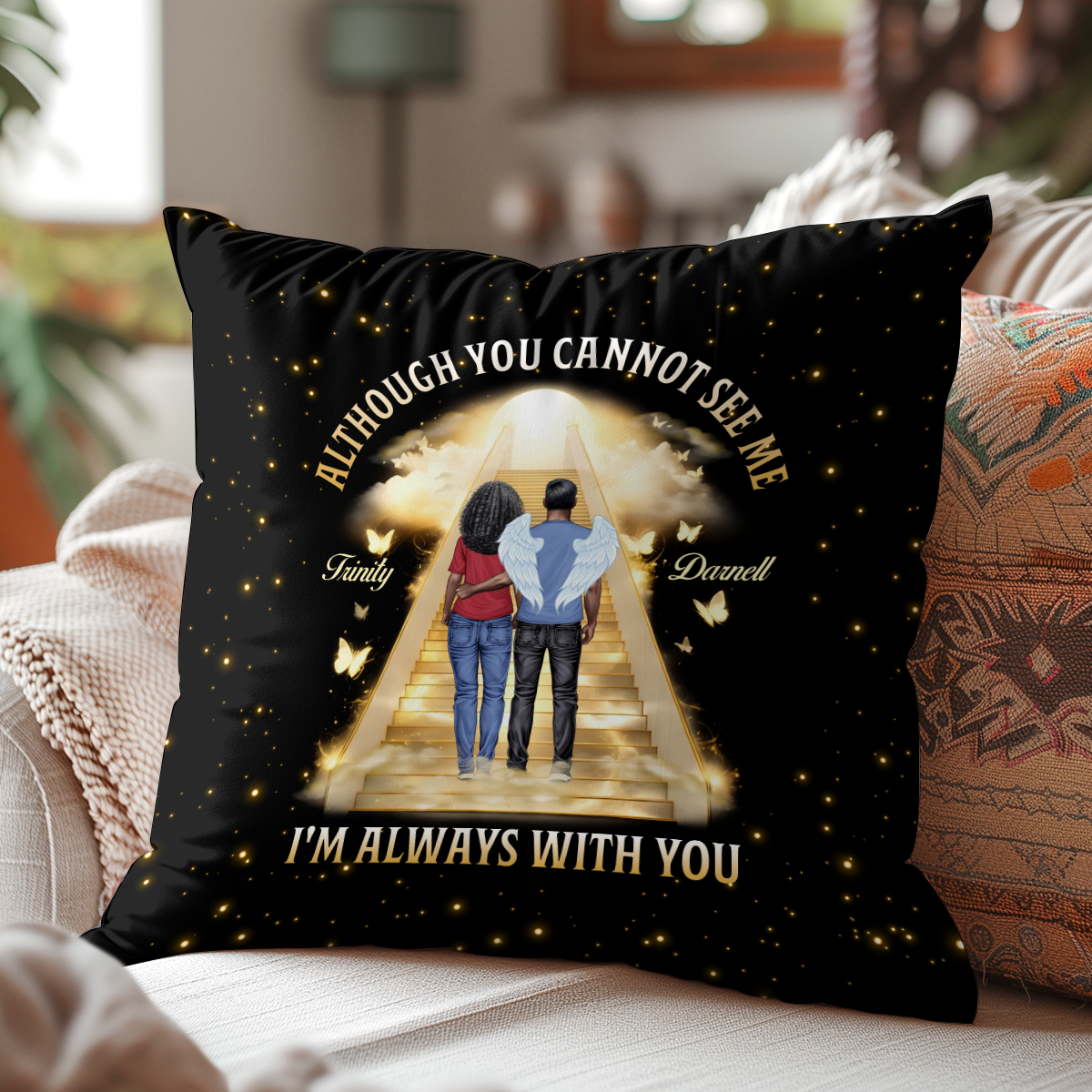 I'm Always With You - Personalized Crystal Velvet Pillow