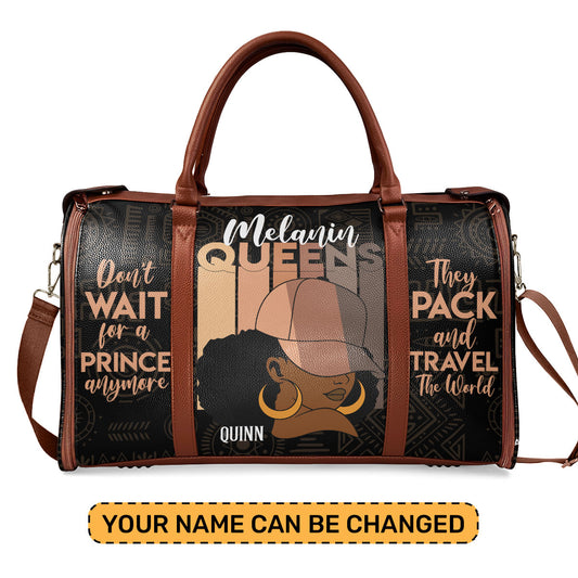 Melanin Queen - Personalized Leather Duffle Bag SBDFLN1202D