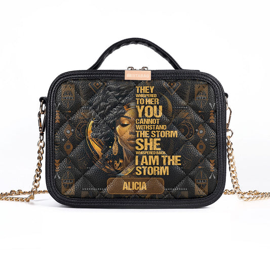 I Am The Storm - Personalized Diamond Grid Stitching Bag SBDGSBLM1922D