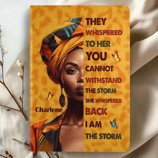 I Am The Storm - Personalized Leather Cover Notebook