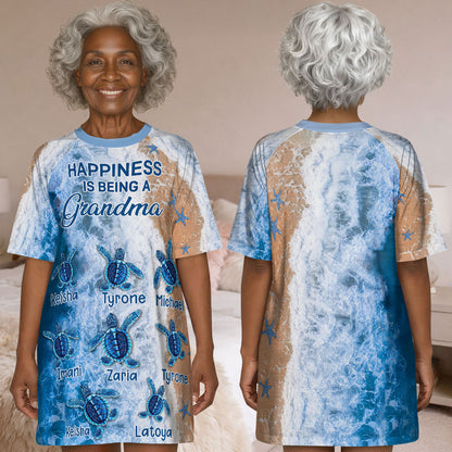 Happiness Is Being A Grandma - Personalized Sleep Tee