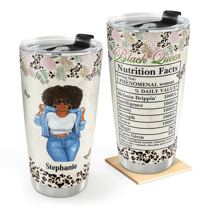 Black Queen Nutrition Facts - Personalized Stainless Steel Tumbler
