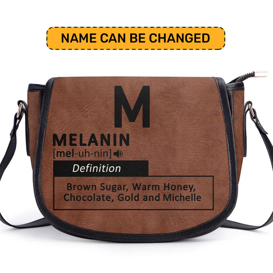 Black Girl & Melanin - I Am A Fierce Spirit- Personalized Leather Saddle Cross Body Bag MB29