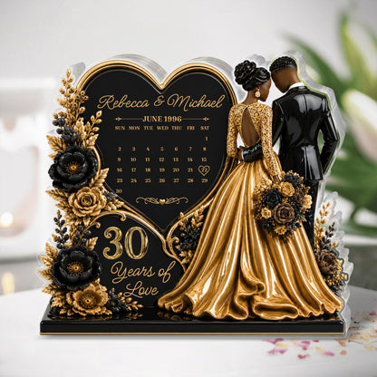 Wedding Couple Romantic Anniversary Gift - Personalized Custom Shaped Acrylic Plaque