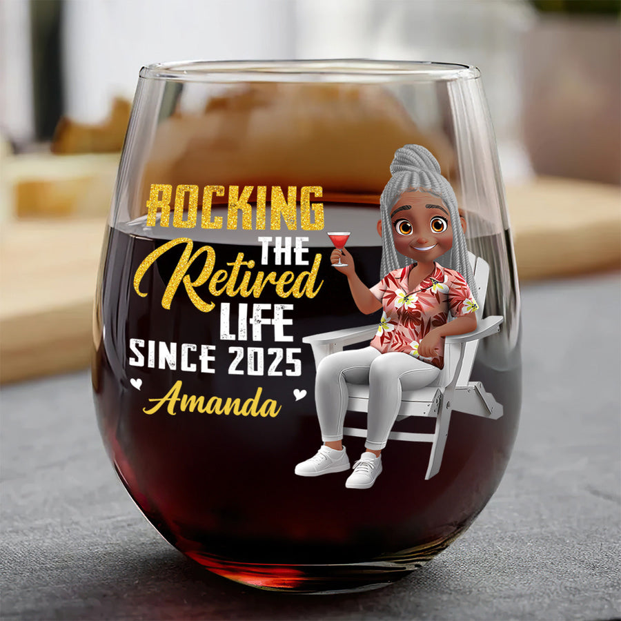 A Queen Was Born In October personalized stemless wine glass