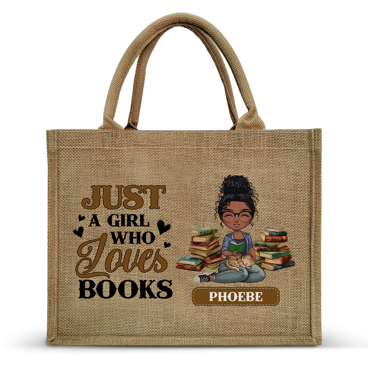 Just A Girl Who Loves Books - Personalized Jute Tote Bag