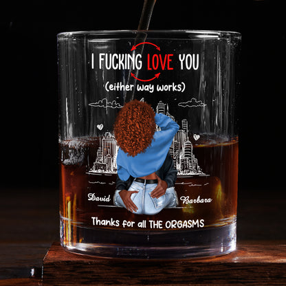 Thanks For All The Orgasms - Personalized Round Whiskey Glass