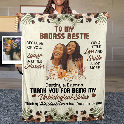Thank You For Being My Bestie - Personalized Fleece Blanket