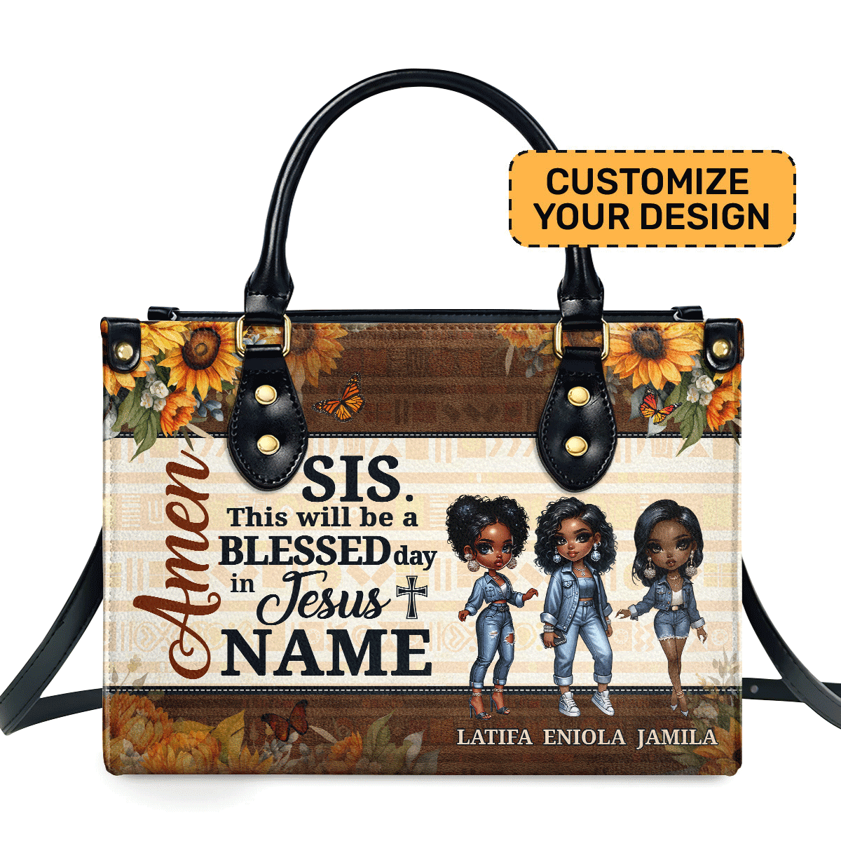 Amen Sis - Personalized Leather Handbag SBLHBHLM1407M