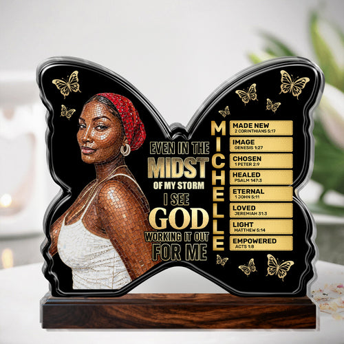 Custom Photo I See God Working It Out For Me - Personalized Custom Shaped Acrylic Plaque
