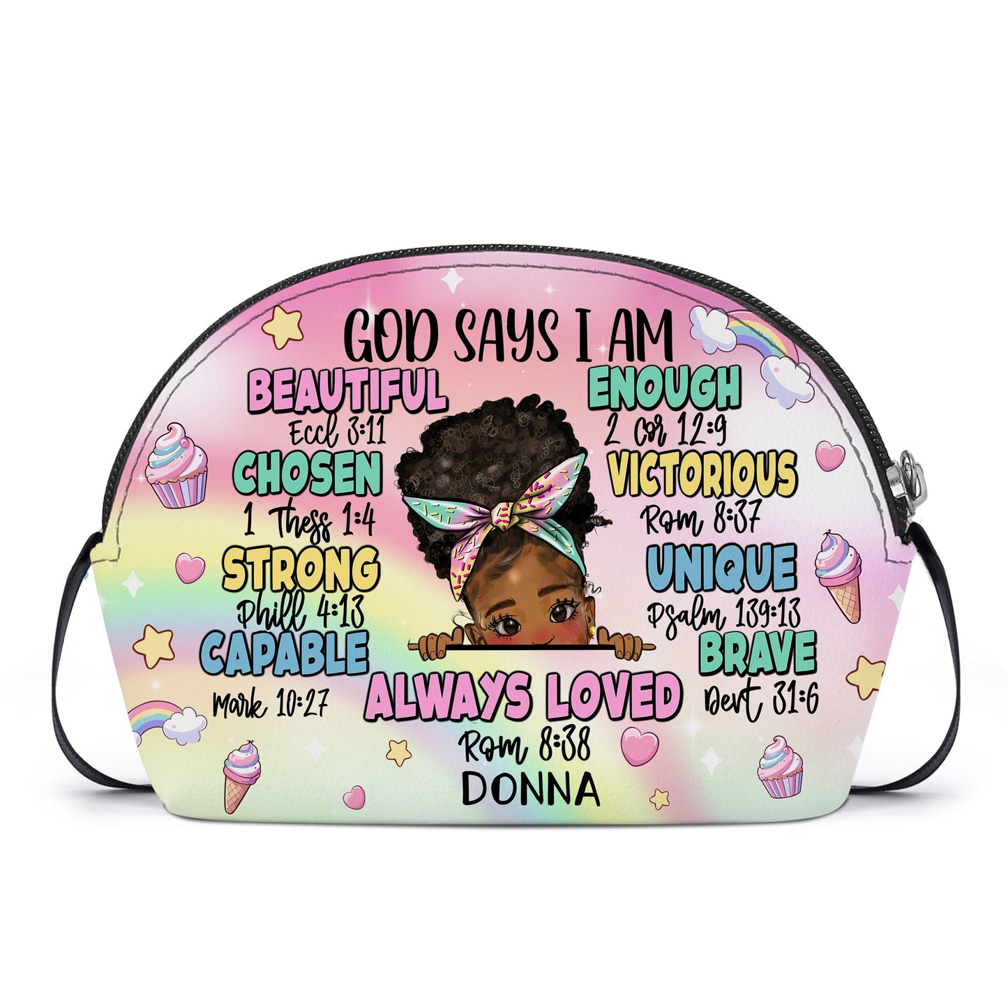 God Says I Am - Personalized Kid Shell Purse SBCHSBLN1216L