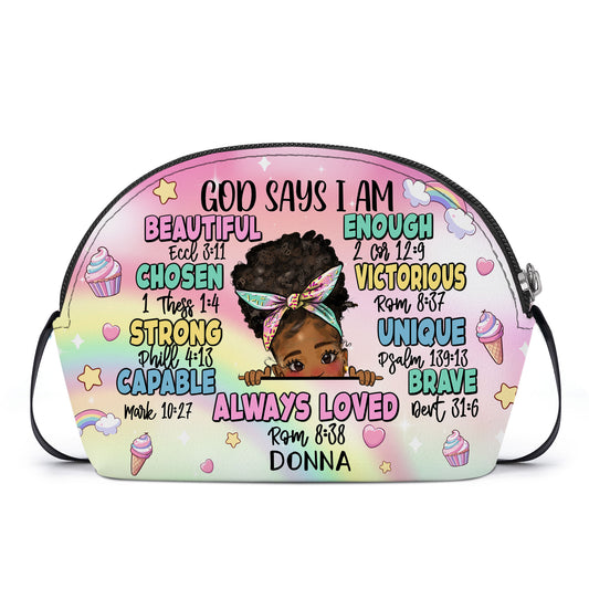 God Says I Am - Personalized Kid Shell Purse SBCHSBLN1216L