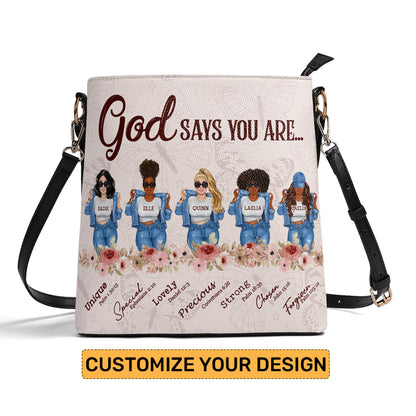 God Says You Are - Personalized Bucket Bag SBBD18LN1347D