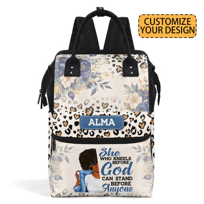 She Who Kneels Before God Can Stand Before Anyone - Personalized Duckbilled Backpack SBDBPLN1145D