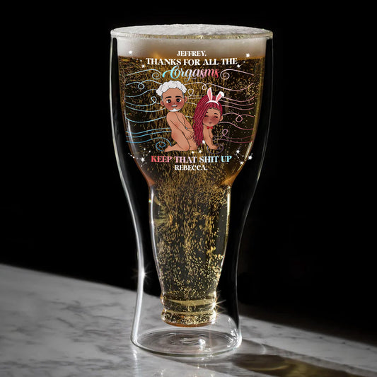 Thanks For All - Personalized Inverted Beer Glass