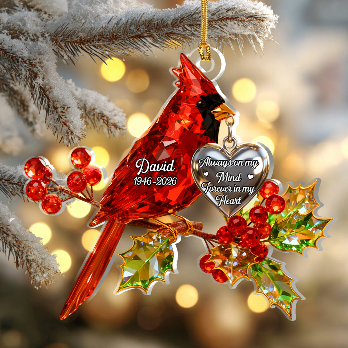 Always On My Mind Forever In My Heart - Personalized 1-Layer Acrylic Ornament