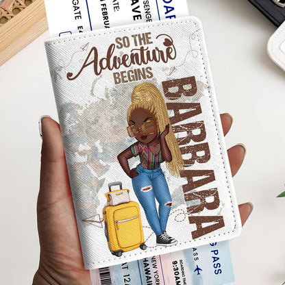 So The Adventure Begins - Personalized Passport Cover