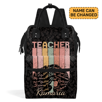 Teacher Black - Personalized Duckbilled Backpack SBDBPLM1694TA