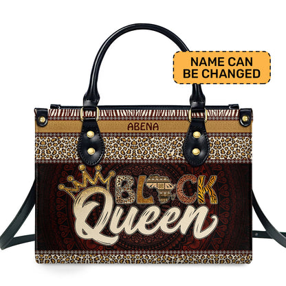 Black Queen - Personalized Leather Handbag SBLHBLM1445TA