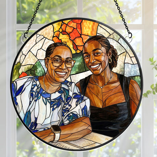 Custom Photo Portrait Mom Grandma Parents Family - Personalized Acrylic Suncatcher