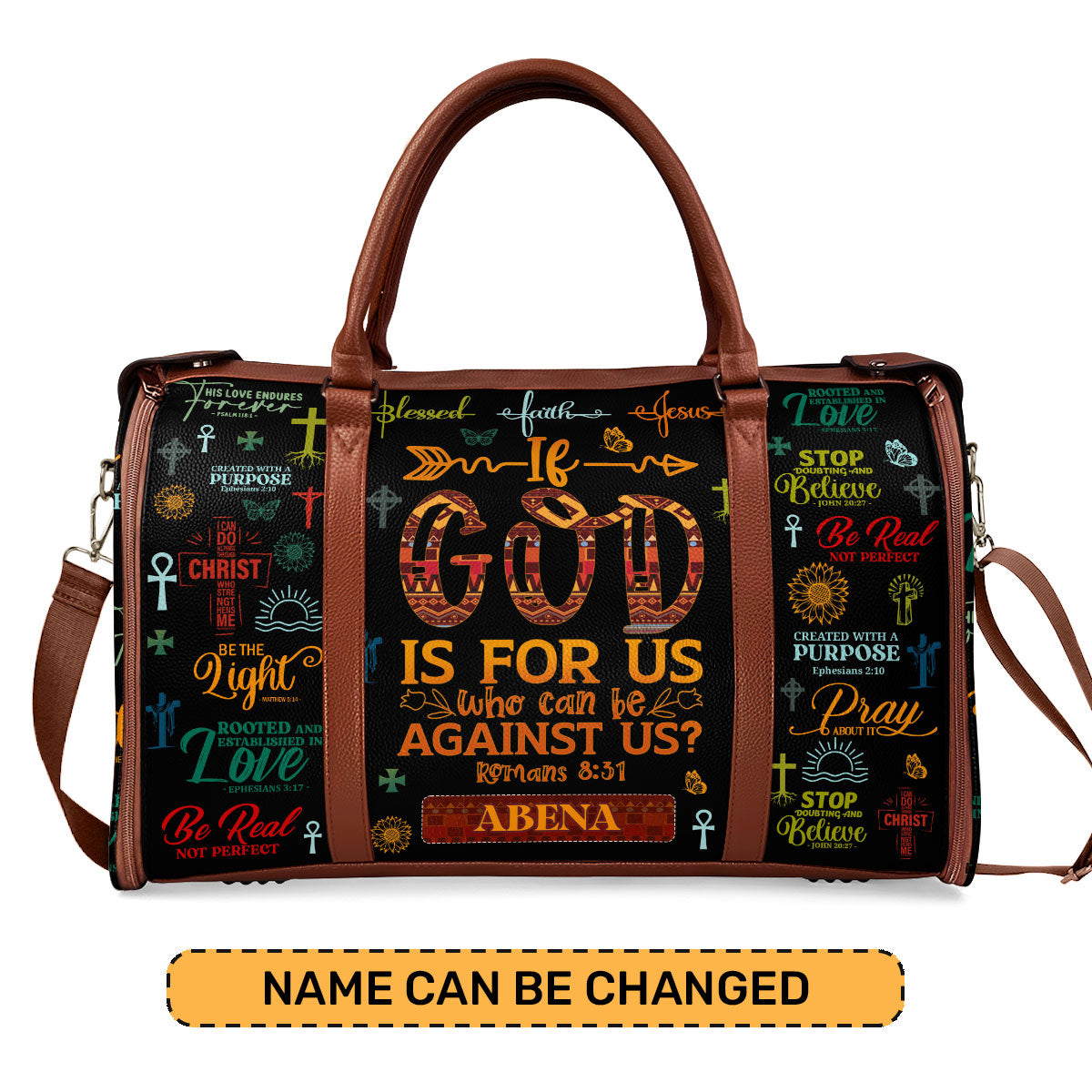 If God Is For Us - Personalized Leather Duffle Bag SBDFLM1855L