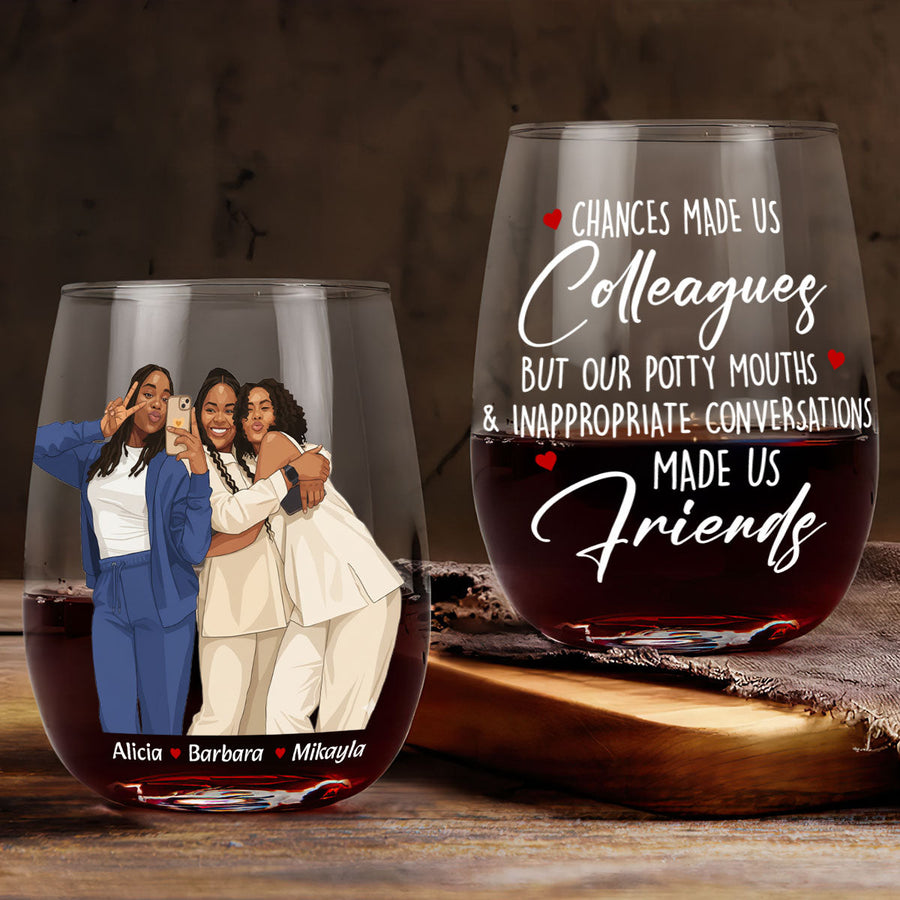 A Queen Was Born In October personalized stemless wine glass