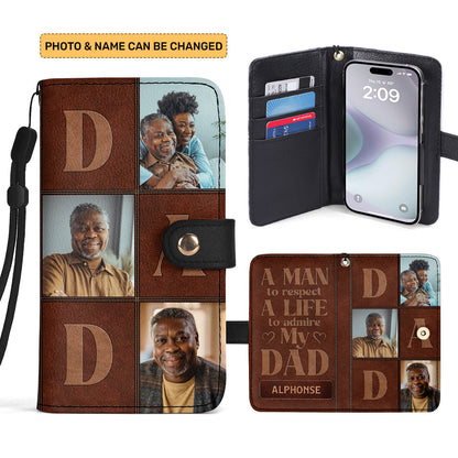 My Dad A Man To Respect - Personalized Wallet Case SBWACLM1882TA