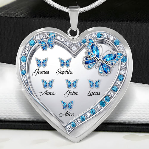 Grandma's Kisses - Personalized Heart Necklace