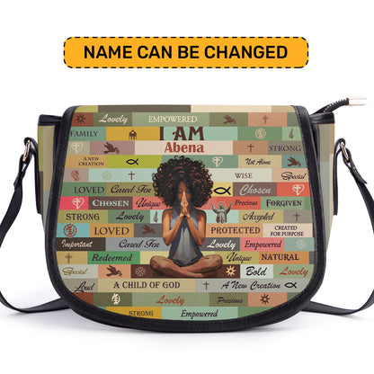 I Am Chosen- Personalized Leather Saddle Cross Body Bag MB50