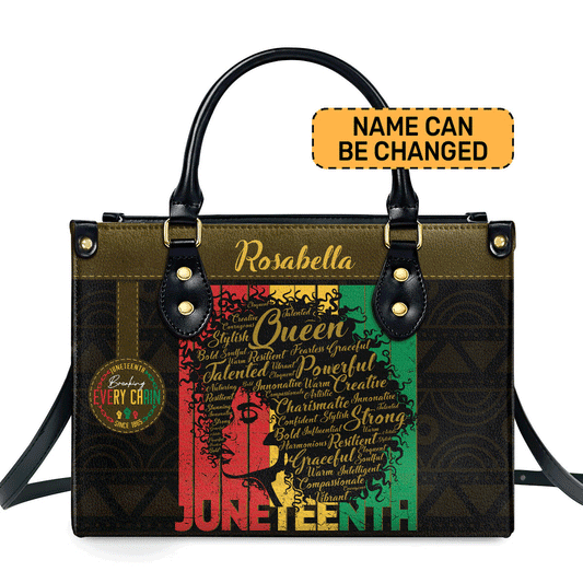 Juneteenth - Personalized Leather Handbag SBN25