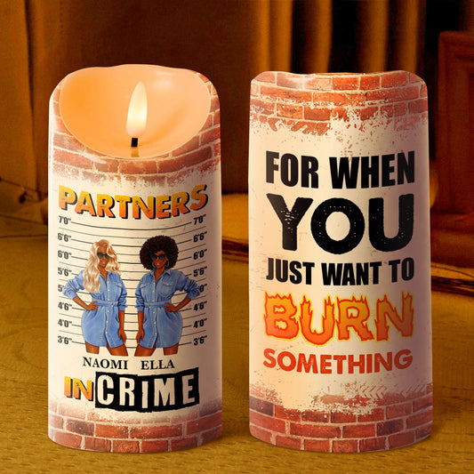 Partners In Crime - Personalized Flameless LED Candle