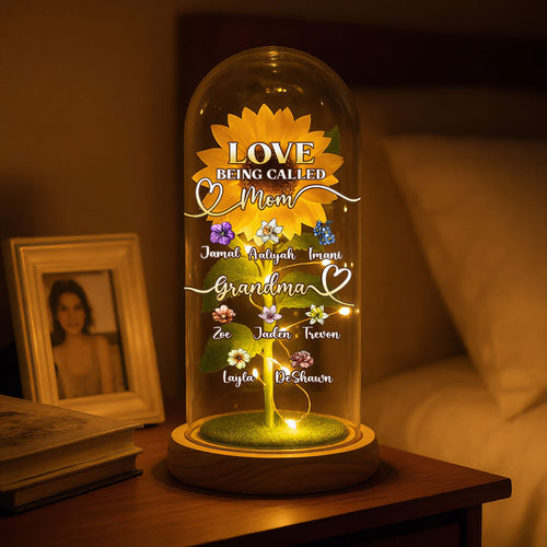 Love Being Called Grandma - Personalized Sunflower Dome Lamp
