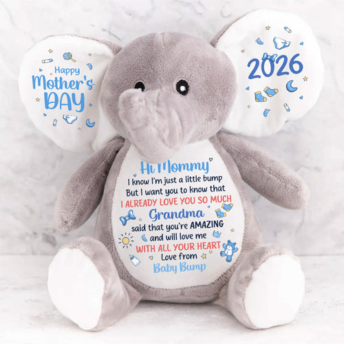 Dear Mommy I Love You - Personalized Stuffed Elephant