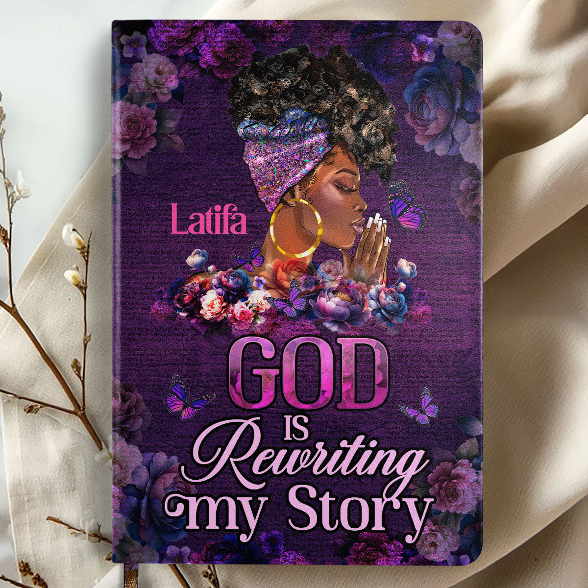 God Is Rewriting My Story - Personalized Leather Cover Notebook