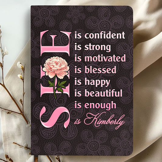 She Is - Personalized Leather Cover Notebook