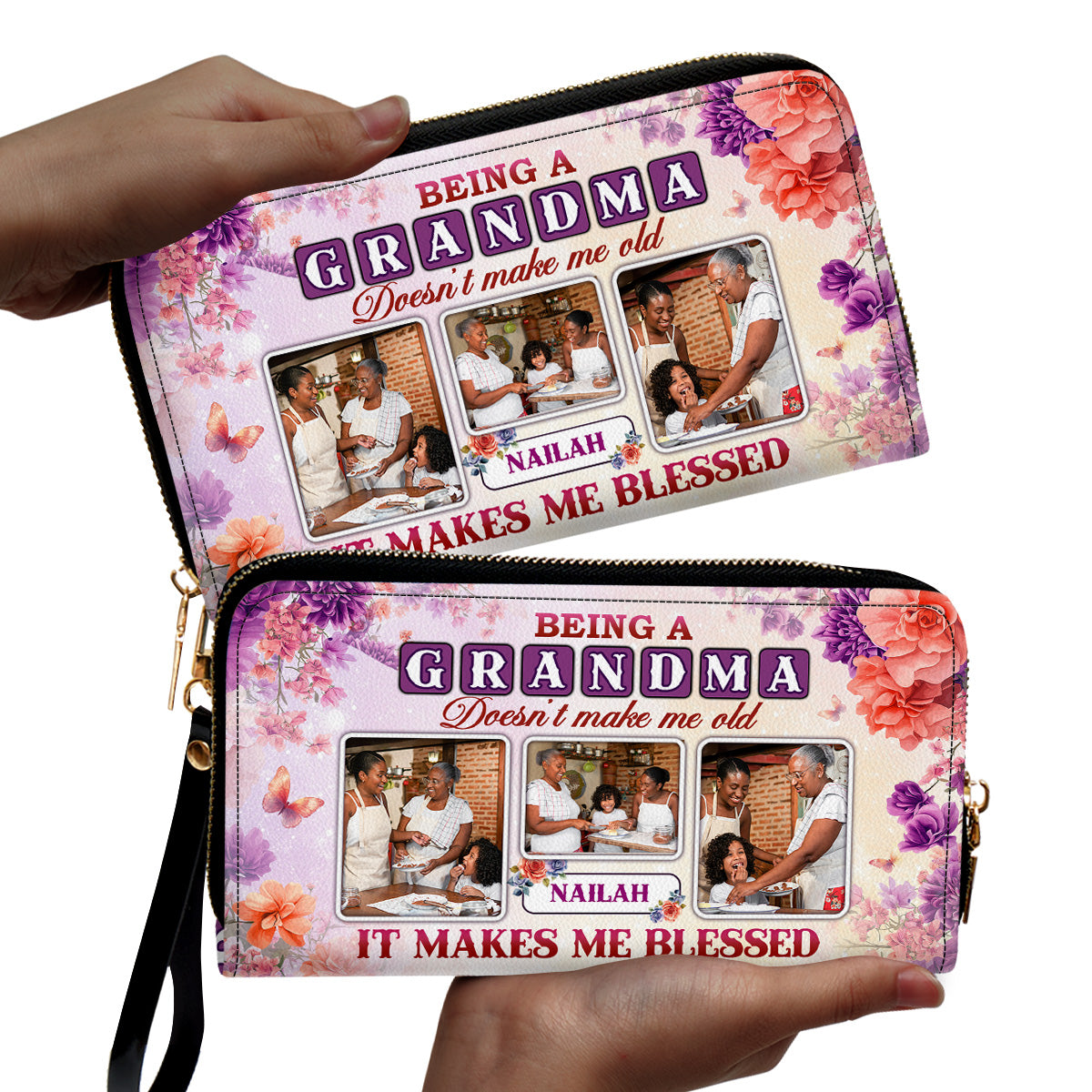 Being A Grandma Does Not Make Me Old - Personalized Leather Clutch Purse