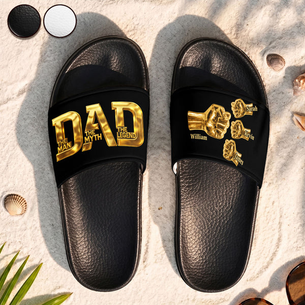 Dad The Man The Myth The Legend - Personalized Slide Sandals