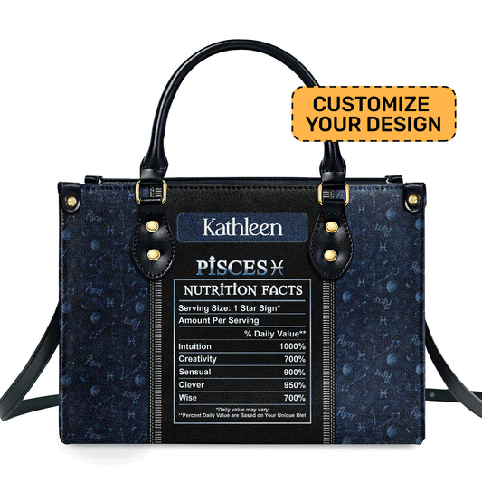 Nutrition Facts - Personalized Leather Handbag MB92