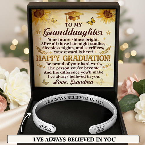 I've Always Believed In You - Personalized Cuff Bangle Bracelet With Box