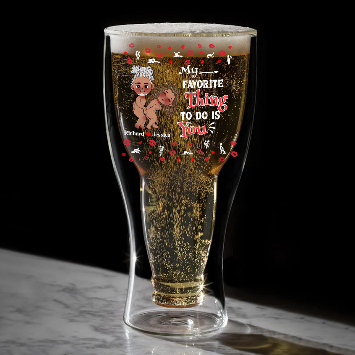 You Have My Heart - Personalized Inverted Beer Glass