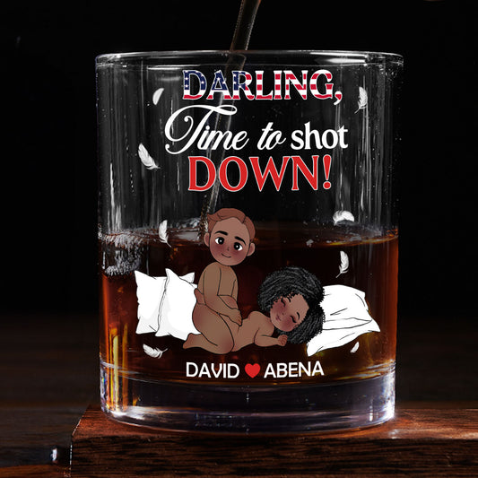 Time To Shot Down - Personalized Round Whiskey Glass