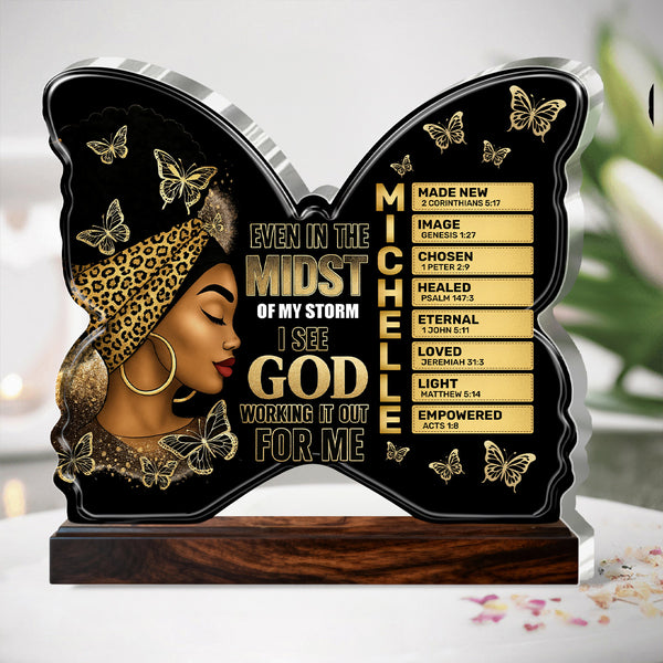 I See God Working It Out For Me - Personalized Custom Shaped Acrylic Plaque