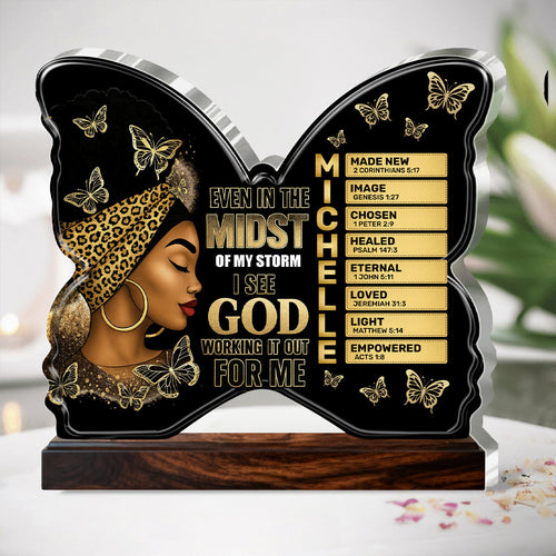 I See God Working It Out For Me - Personalized Custom Shaped Acrylic Plaque