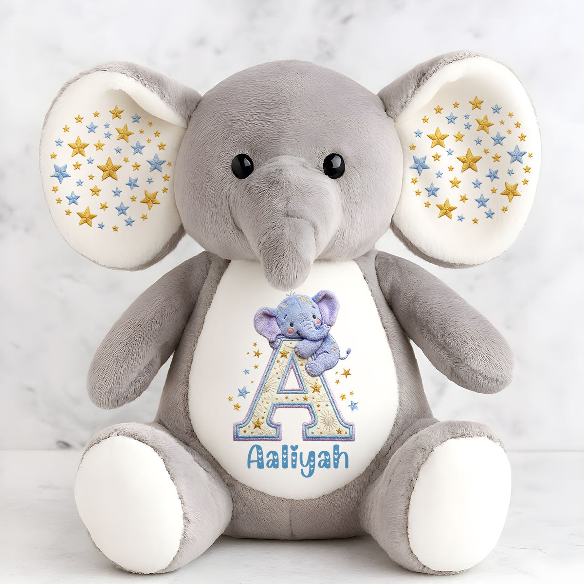 Cute Elephant Alphabet Name - Personalized Stuffed Elephant