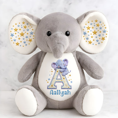 Cute Elephant Alphabet Name - Personalized Stuffed Elephant