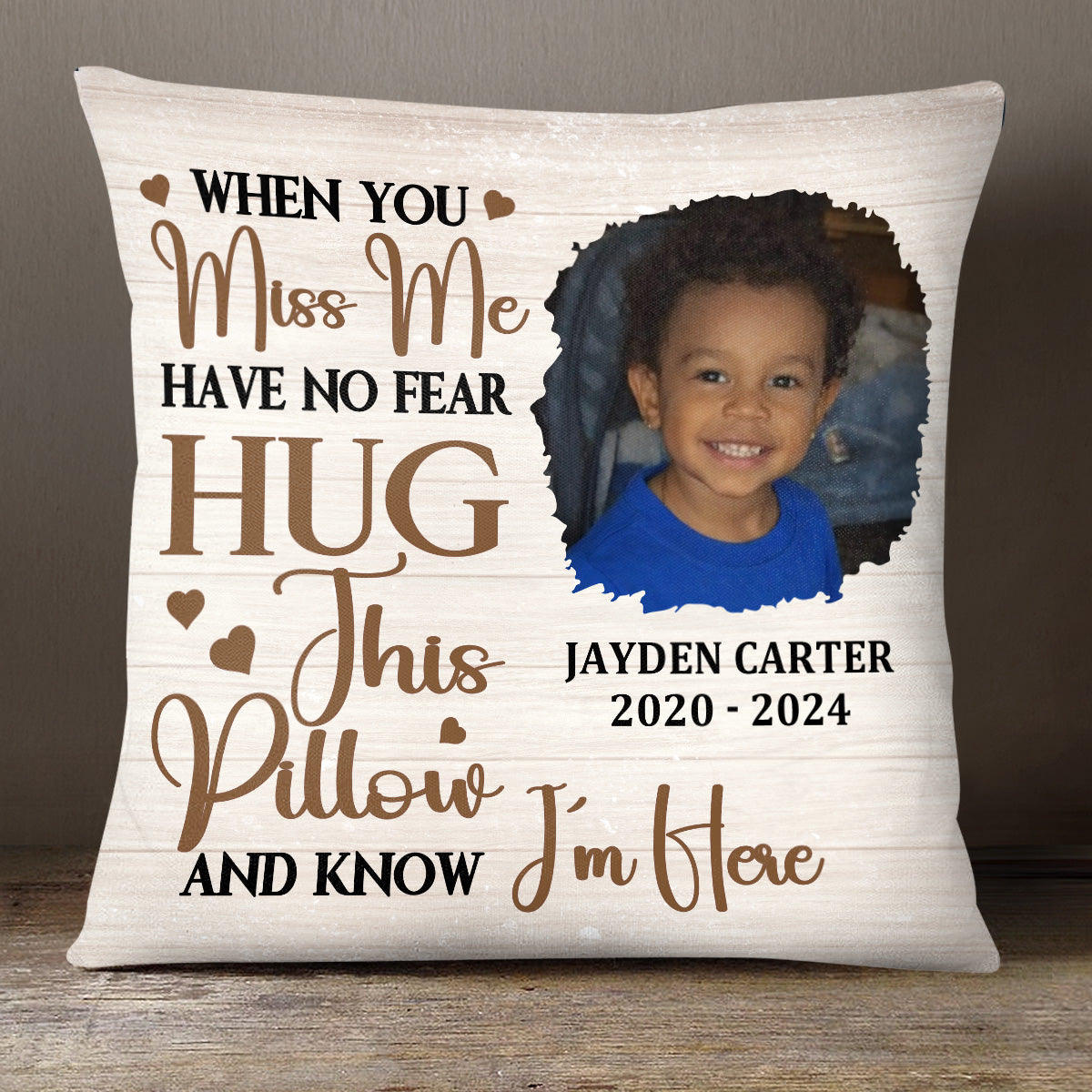 When You Miss Me Have No Fear - Personalized Crystal Velvet Pillow