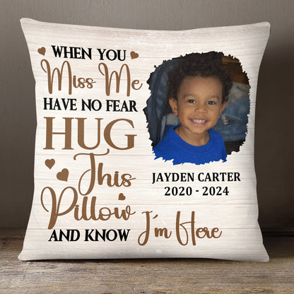When You Miss Me Have No Fear - Personalized Crystal Velvet Pillow