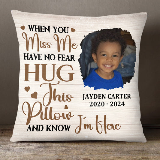 When You Miss Me Have No Fear - Personalized Crystal Velvet Pillow