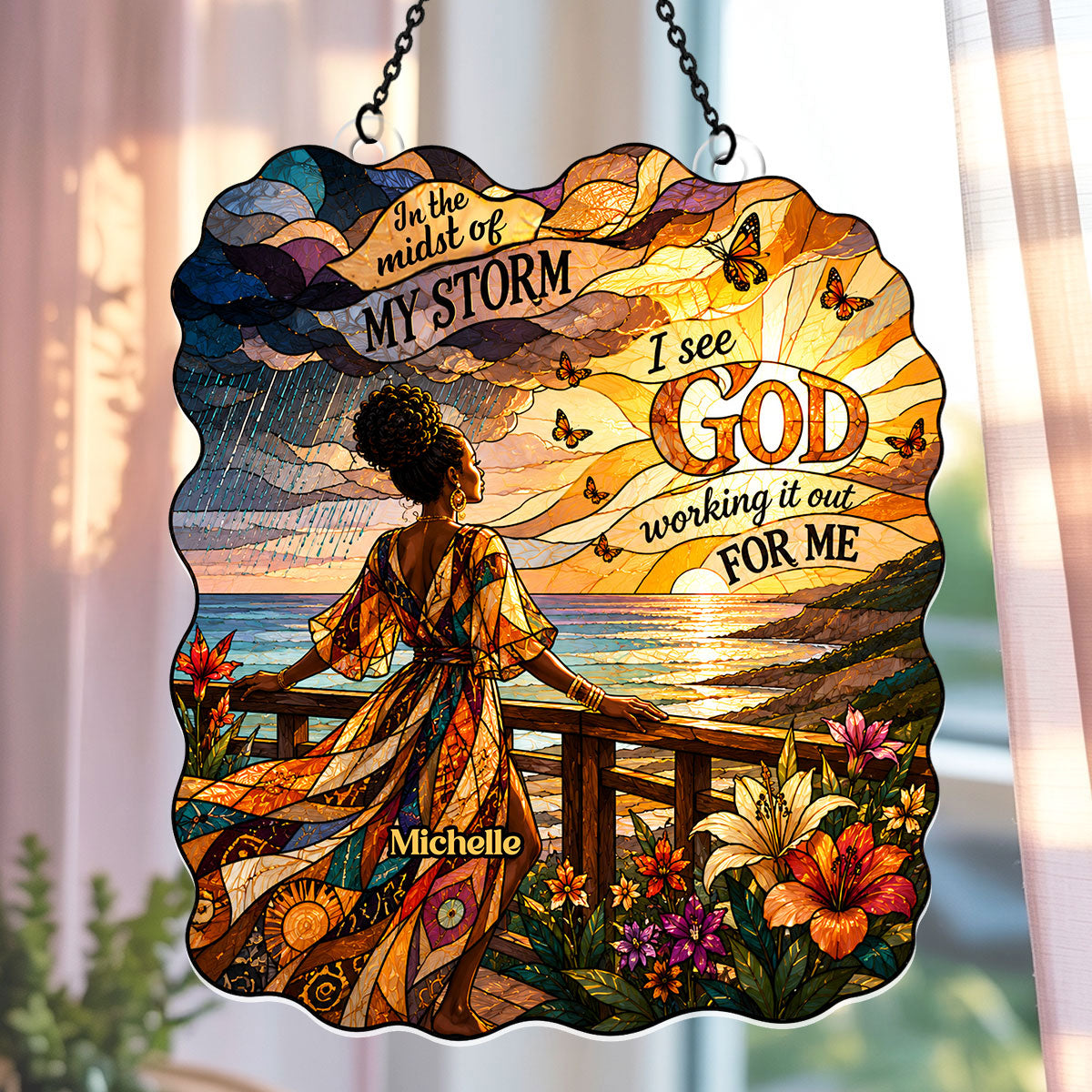 I See God Working It Out For Me - Personalized Acrylic Suncatcher