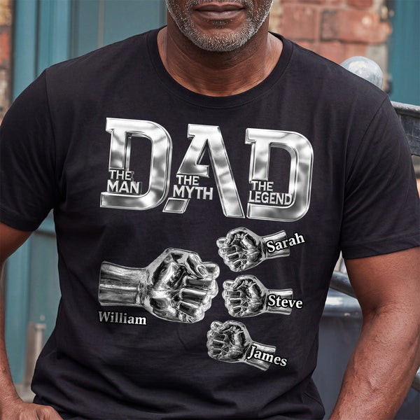 Dad The Man The Myth The Legend - Personalized 2D Unisex T-shirt